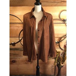 Vegan Suede Button Down Jacket / Shirt